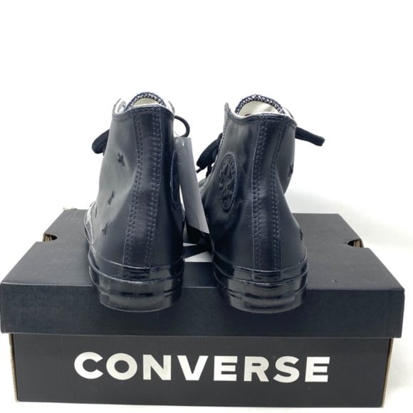 Converse Ctas High Top Leather Black Women's Size Sneakers Custom 165506C-BK - Picture 5 of 10